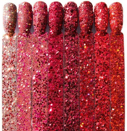 Glitter for Nails Effect Vamp No.06 in Red Color 1pcs