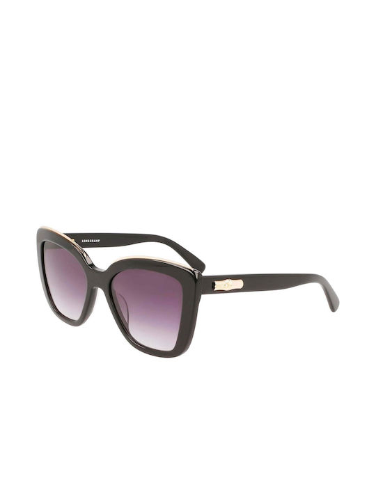 Longchamp Ochelari de soare Μαύρα cu Cadru & Negru Lentilă