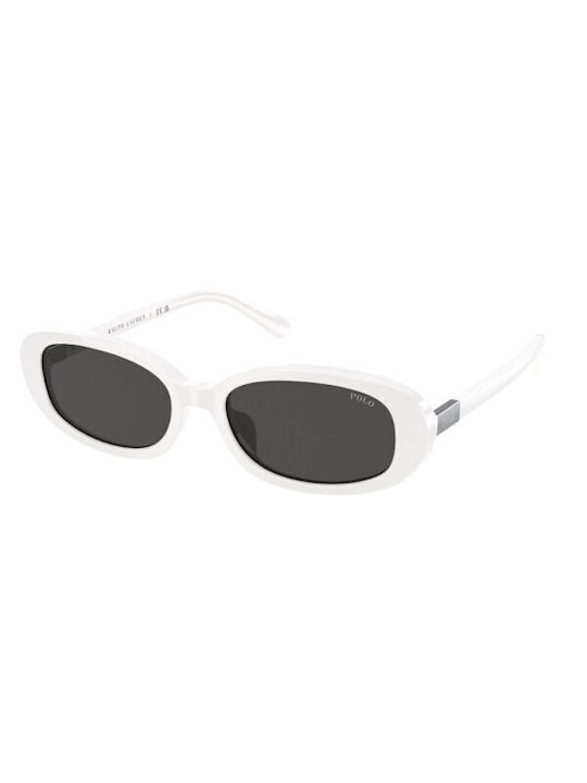 Ralph Lauren Women's Sunglasses with White Plastic Frame and Black Lens PH4198U 554487