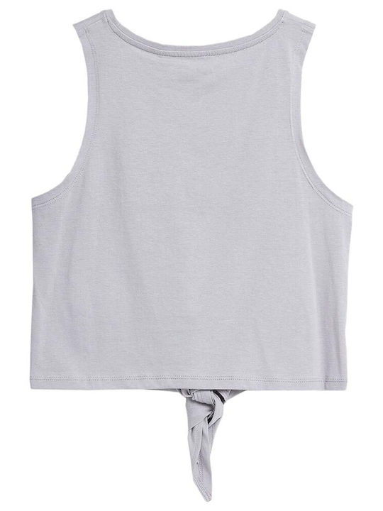 Γυναικείο Αθλητικό Crop Top Αμάνικο Γκρι