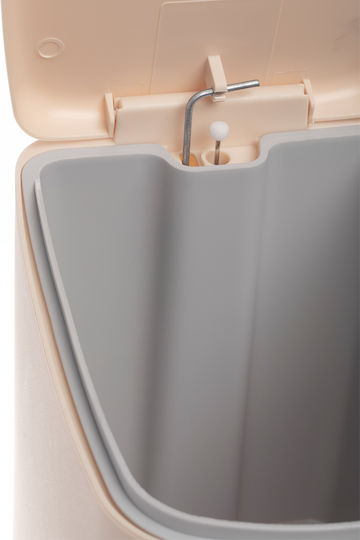 Cyclops Secret 003302334 Plastic Perie pentru coșul de gunoi din baie Închidere lentă 7lt Bej