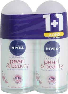 Nivea Pearl & Beauty Anti-perspirant Αποσμητικό 48h σε Roll-On 2x50ml