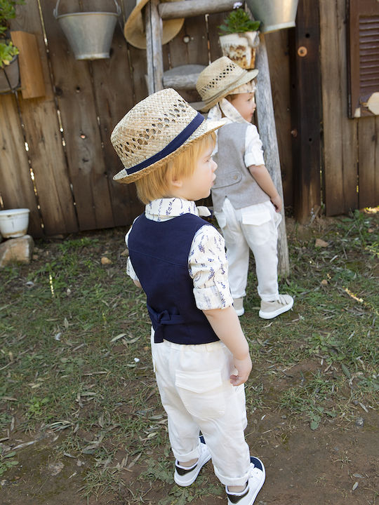 Bambolino Baptism Suit for Boys Kylian Beige 5 Pieces