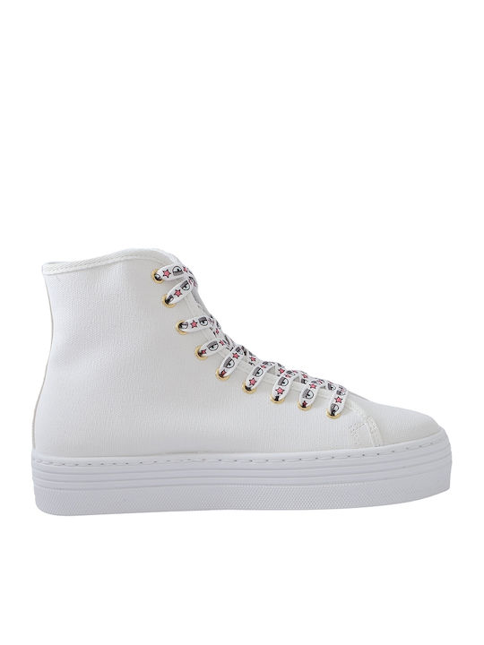 Γυναικεία Flatforms Μποτάκια Λευκά