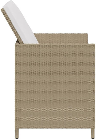 Outdoor-Sessel Rattan Beige mit Kissen 2Stück 52x56x85εκ.