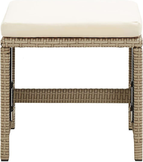 Outdoor-Sessel Rattan Beige mit Kissen 2Stück 52x56x85εκ.