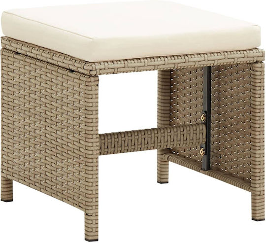 Outdoor-Sessel Rattan Beige mit Kissen 2Stück 52x56x85εκ.