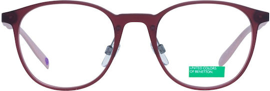 Benetton Weiblich Kunststoff Brillenrahmen Lila BEO1010 275