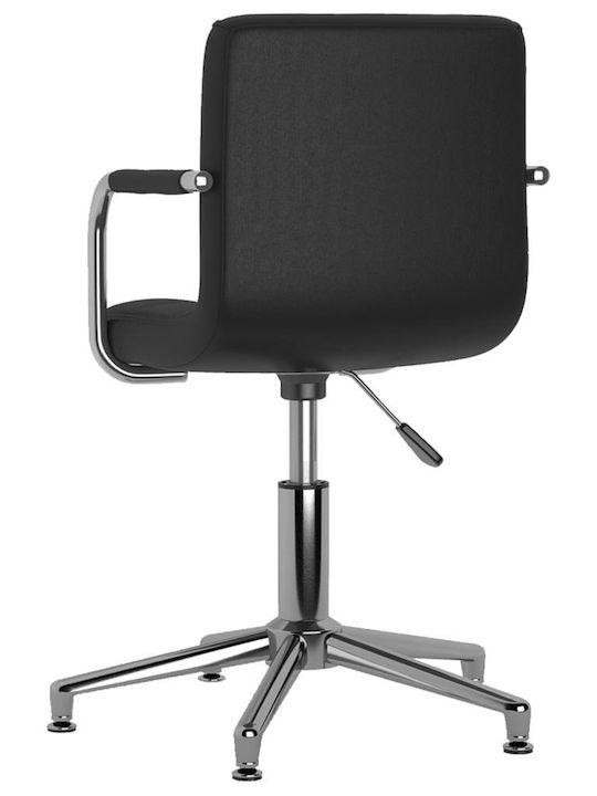 Rotating Chair Visitor with Arms in Black Color 48x47x74cm 4pcs