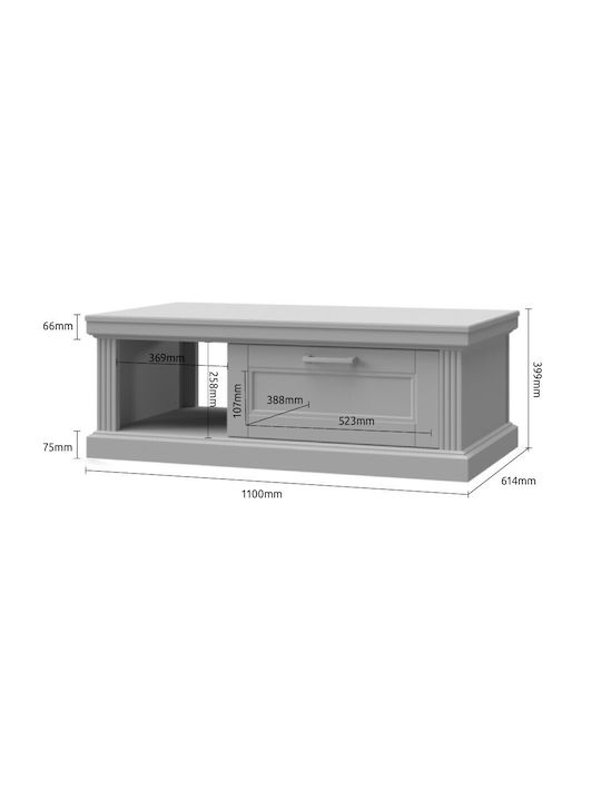 Polihome Kaffeetische Funktionales Design Zentral Tische MDF M110xL61xH40cm