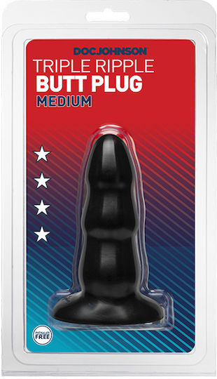 Doc Johnson Tripple Ripple Butt Plug Medium Anal Plug Mittel Black 12.5cm