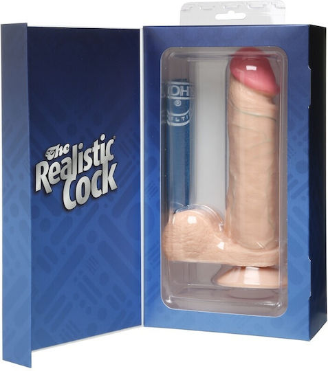 Doc Johnson The Realistic Cock Ρεαλιστικό Dildo με Όρχεις και Βεντούζα Flesh 22cm