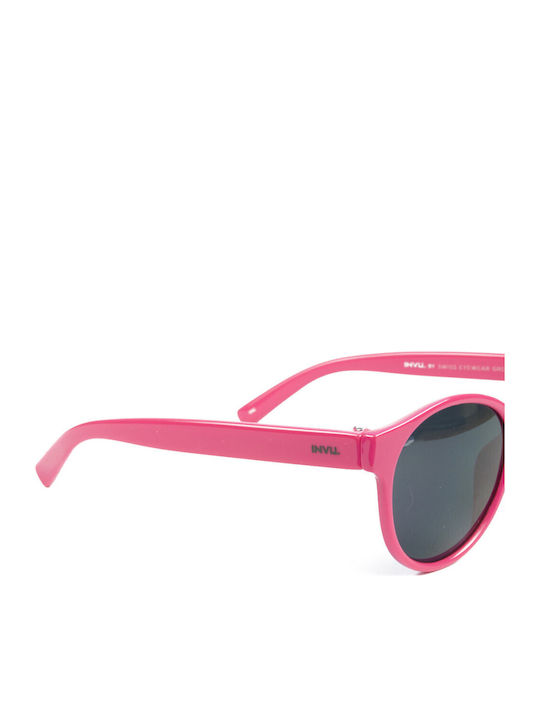 Invu Runde Kinder-Sonnenbrillen mit Polarisiertem Spiegelglas Rosa für 4-7 Jahre