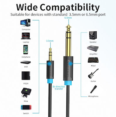 Vention Cable 6.3mm male - 3.5mm male 3m (BABBI)