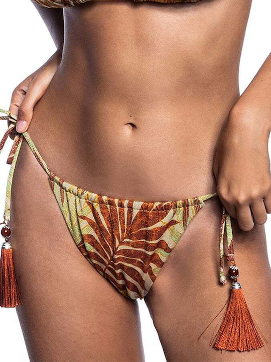 Indonesia Gold Bikini Brasilien mit Schnürchen Gold