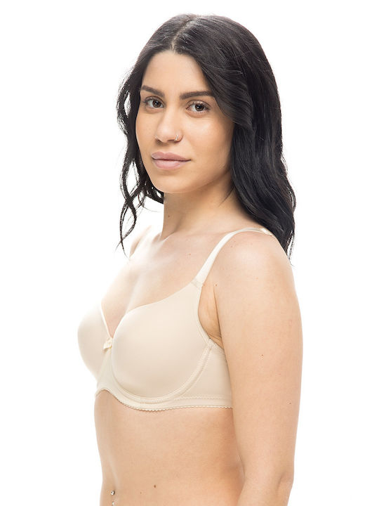 Women's bra with underwire without padding (C Cup)-34-7110b Beige