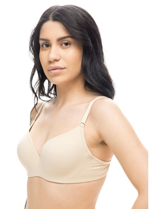 Women's underwired bra with detachable straps (B Cup)-33-6010a Beige