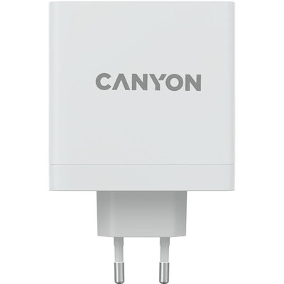 Canyon Charger Without Cable with USB-A Port and 2 USB-C Ports Whites (CND-CHA100W01)