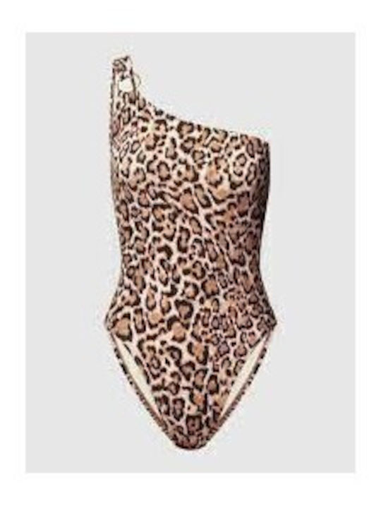 Costum De Baie Întreg Cu Pe Un Umăr Animal Print Animal Print