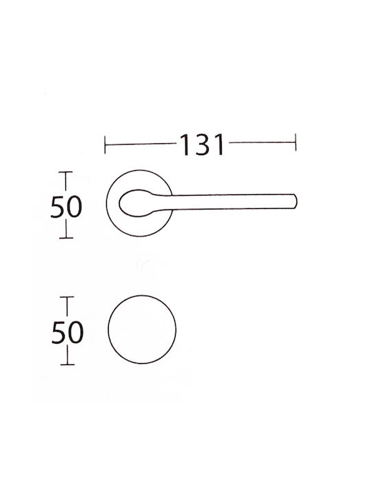 Rosetta Knob N1485 Negru mat 131mm piesă stânga pentru ușa din față