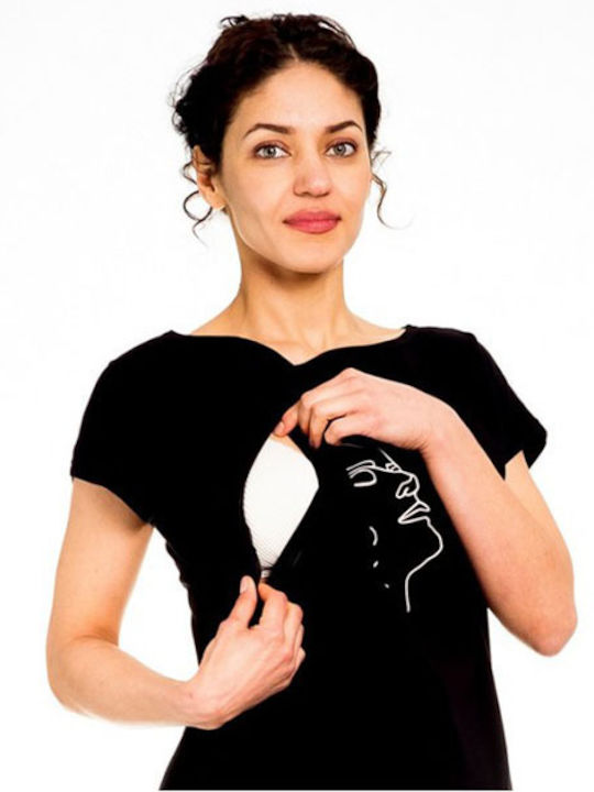 T-shirt εγκυμοσύνης και θηλασμού με στάμπα FACES