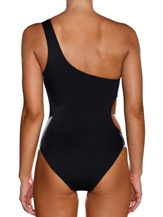 Ino Mei Athens One Piece One Shoulder Swimsuit 104062 - black