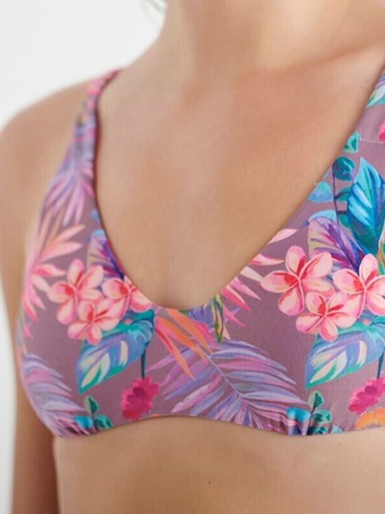 Purple Tropics Bikini Μπουστάκι Floral Λιλά
