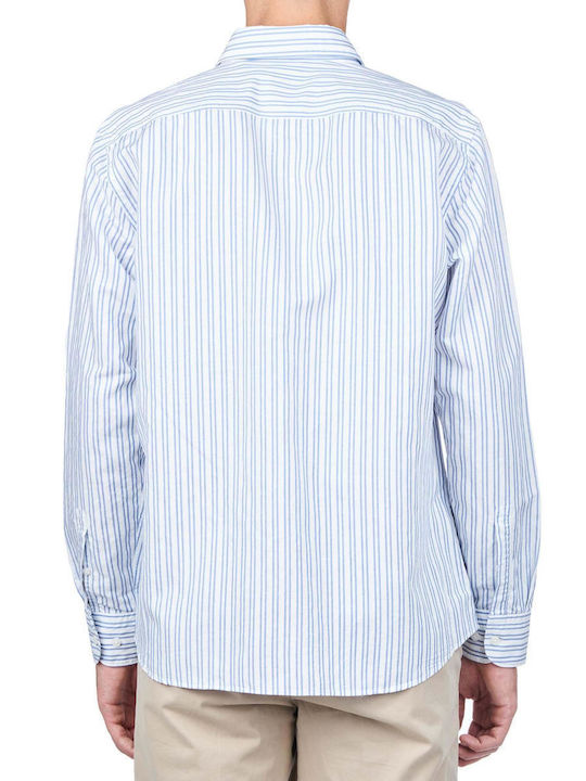 Hugo Boss Men's Shirt Long Sleeve Striped Light Blue