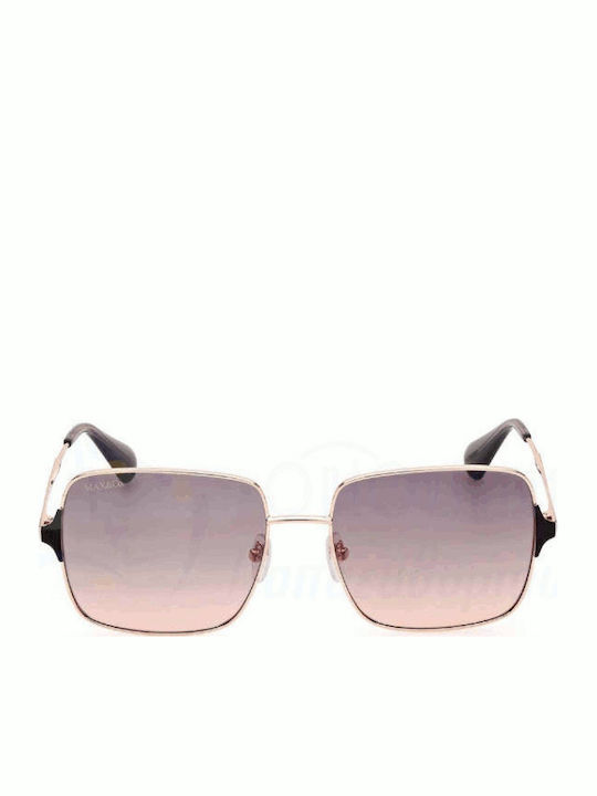 Max & Co Women's Sunglasses with Rose Gold Metal Frame and Pink Gradient Lens MO0072 33B