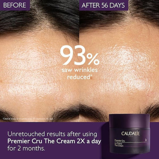 Caudalie Premier Cru The Cream Refill Cremă de Față 24h pentru Hidratare, Anti-îmbătrânire și Tonifiere cu Acid Hialuronic 50ml