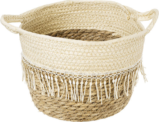 GloboStar MYKONOS Κασπώ Macrame Μπεζ με Βάση 25x25x19εκ.