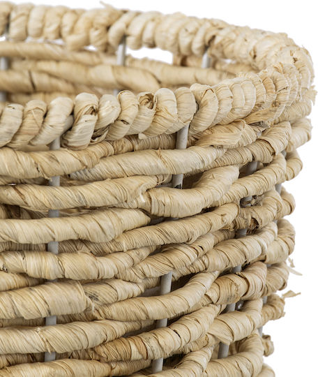 GloboStar Artificial Garden Limnos Planter Wicker Beige with Stand 26x26x42cm.