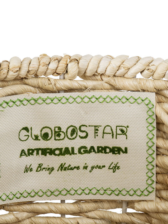 GloboStar Artificial Garden Limnos Übertopf Korbweide Beige mit Gestell 26x26x42εκ.