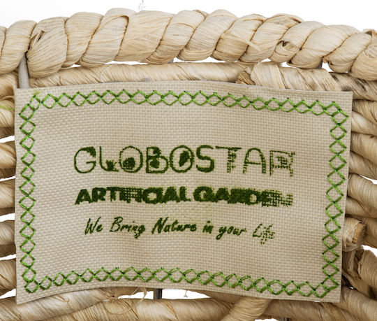 GloboStar Artificial Garden Limnos Planter Wicker Beige 37x37x56cm.