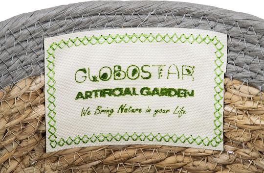GloboStar ANTIPAROS Саксия Слама Бежов Със стойка 22x22x15εκ.