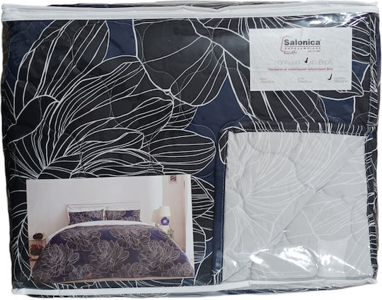 Charalambidis Textiles Далия Покривало Кингсайз от Памук & Полиестер Син 220x230см