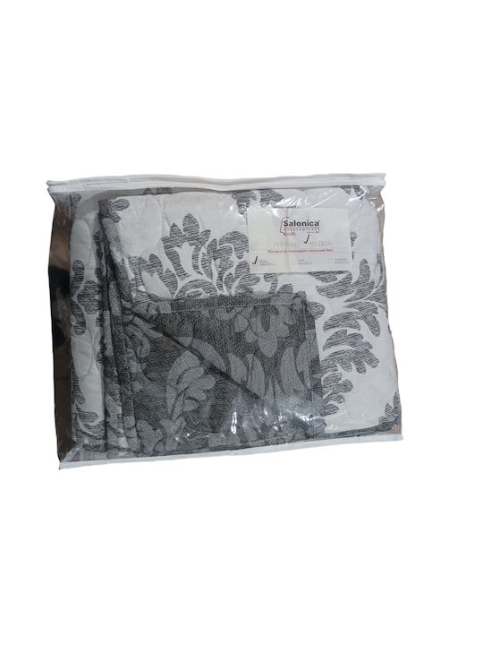 Charalambidis Textiles Rococo Tagesdecke Einzelbett aus Baumwolle & Polyester Gray 160x230cm