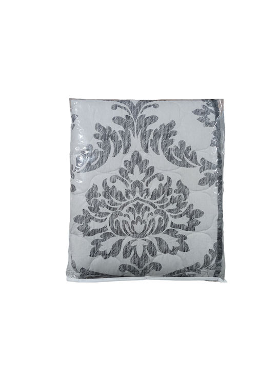 Charalambidis Textiles Rococo Tagesdecke Einzelbett aus Baumwolle & Polyester Gray 160x230cm