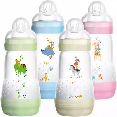 Mam Plastikflasche Gegen Koliken mit Silikonsauger für 4+ Monate Green Zebra & Zookies 320ml 1Stück