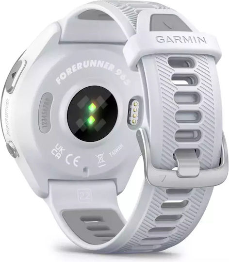 Garmin Forerunner 965 Titanium 47mm Αδιάβροχο Smartwatch με Παλμογράφο (Whitestone/Powder Grey)
