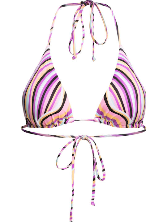 Triangle Bikini Top Sol Searcher with Adjustable Straps Multicolour Striped