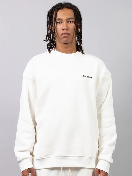 Men's I'am Brian Oversized crewneck sweatshirt with print - White