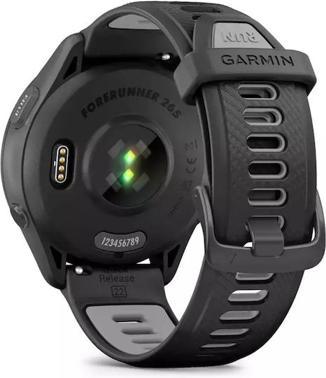Garmin Forerunner 265 46mm Waterproof Smartwatch with Heart Rate Monitor (Black/Powder Gray)