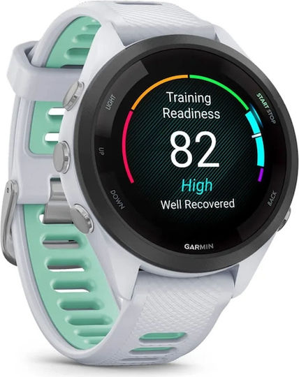 Garmin Forerunner 265s 42mm Waterproof Smartwatch with Heart Rate Monitor (Whitestone/Neo Tropic)