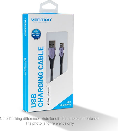 Vention Braided USB-A to Lightning Cable Μωβ 1m (LABVF)