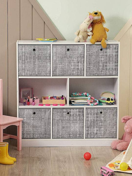 Songmics Fabric Storage Box with Lid Gray 30x30x30cm 6pcs