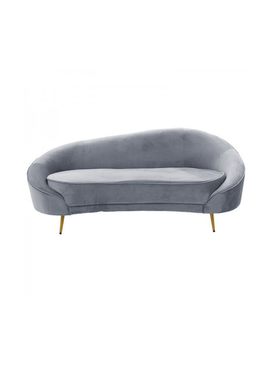 Amora Cu trei locuri Canapea Catifea Gray / Gold 180x81x77cm.