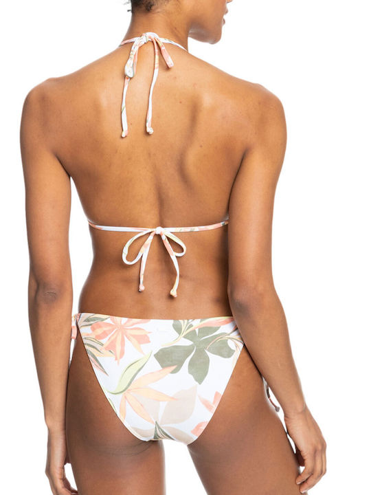Roxy Tiki Ti Set Bikini Floral Τριγωνάκι Λευκό