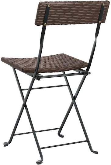 Outdoor-Sessel Metallisch Braun 2Stück 40x45x79εκ.