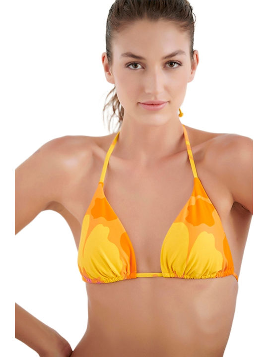 Orange Flower Set Bikini Τριγωνάκι με Αφαιρούμενη Ενίσχυση Πορτοκαλί